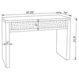 Sofa Table - Gillian Rectangular Sofa Table Silver and Clear Mirror