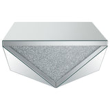 Amore Square Coffee Table with Triangle Detailing Silver and Clear Mirror | Coaster - 722508 - Home Elegance USA - 3