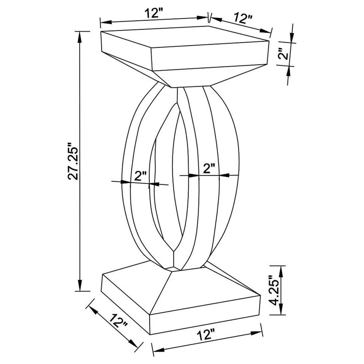 Amalia Square End Table with Lower Shelf Clear Mirror | Coaster - 722517 - Home Elegance USA - 4