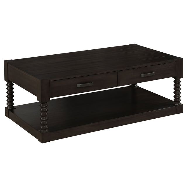 Coffee Table - Meredith 2-drawer Coffee Table Coffee Bean