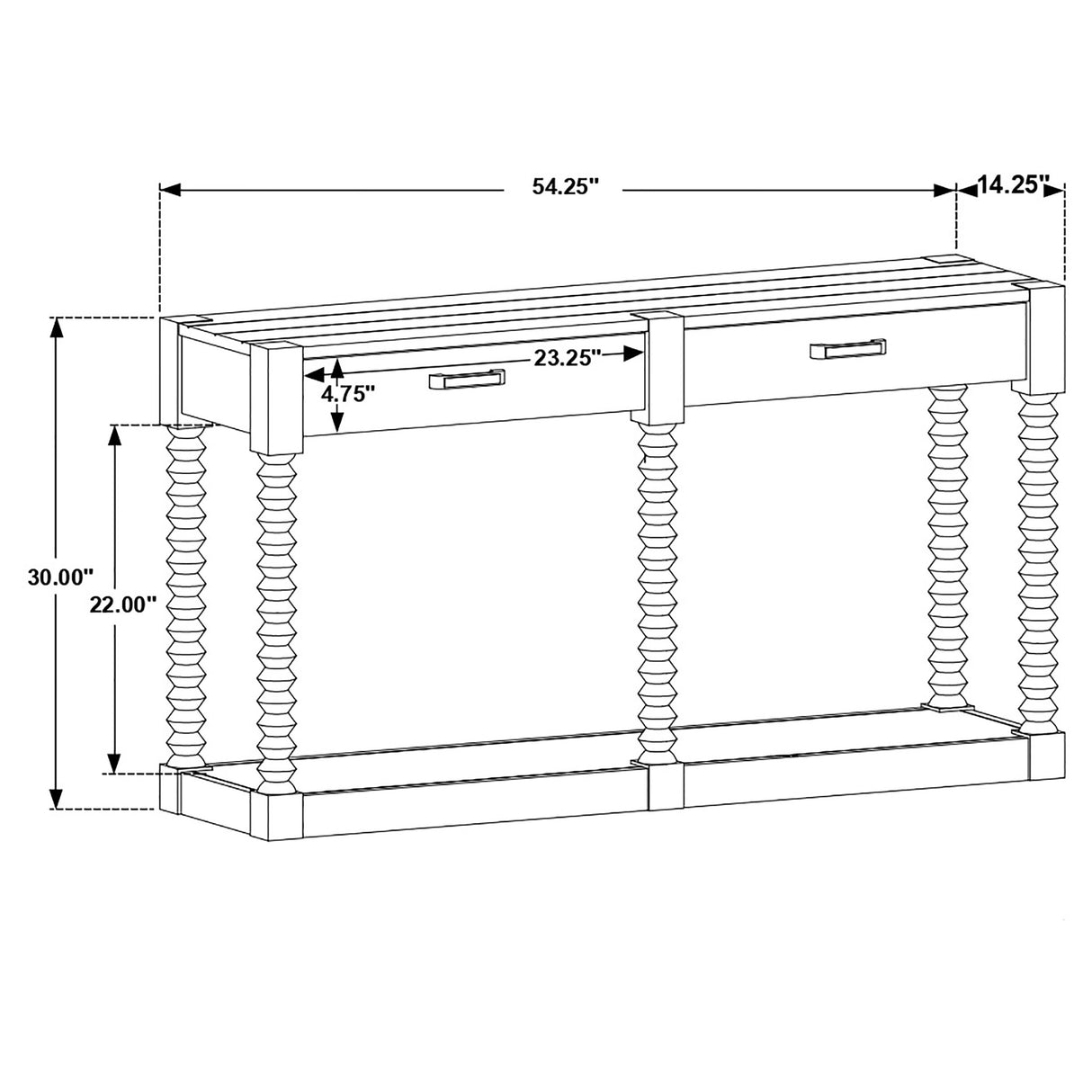 Sofa Table - Meredith 2-drawer Sofa Table Coffee Bean