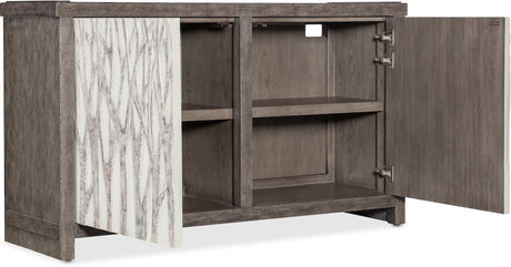 Hooker Furniture Commerce & Market Aspen Grove Door Chest – Dark Wood Finish, Tree and Branch Motif, Soft-Close Doors - sold by Home Elegance USA