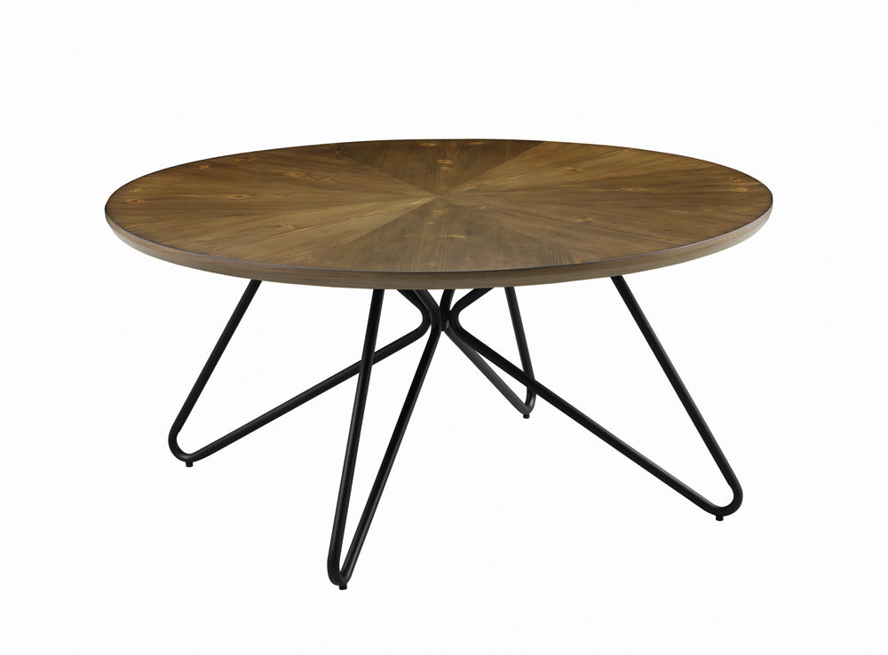 Coffee Table - Brinnon Round Coffee Table Dark Brown and Black