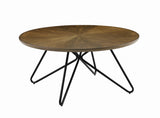 Coffee Table - Brinnon Round Coffee Table Dark Brown and Black