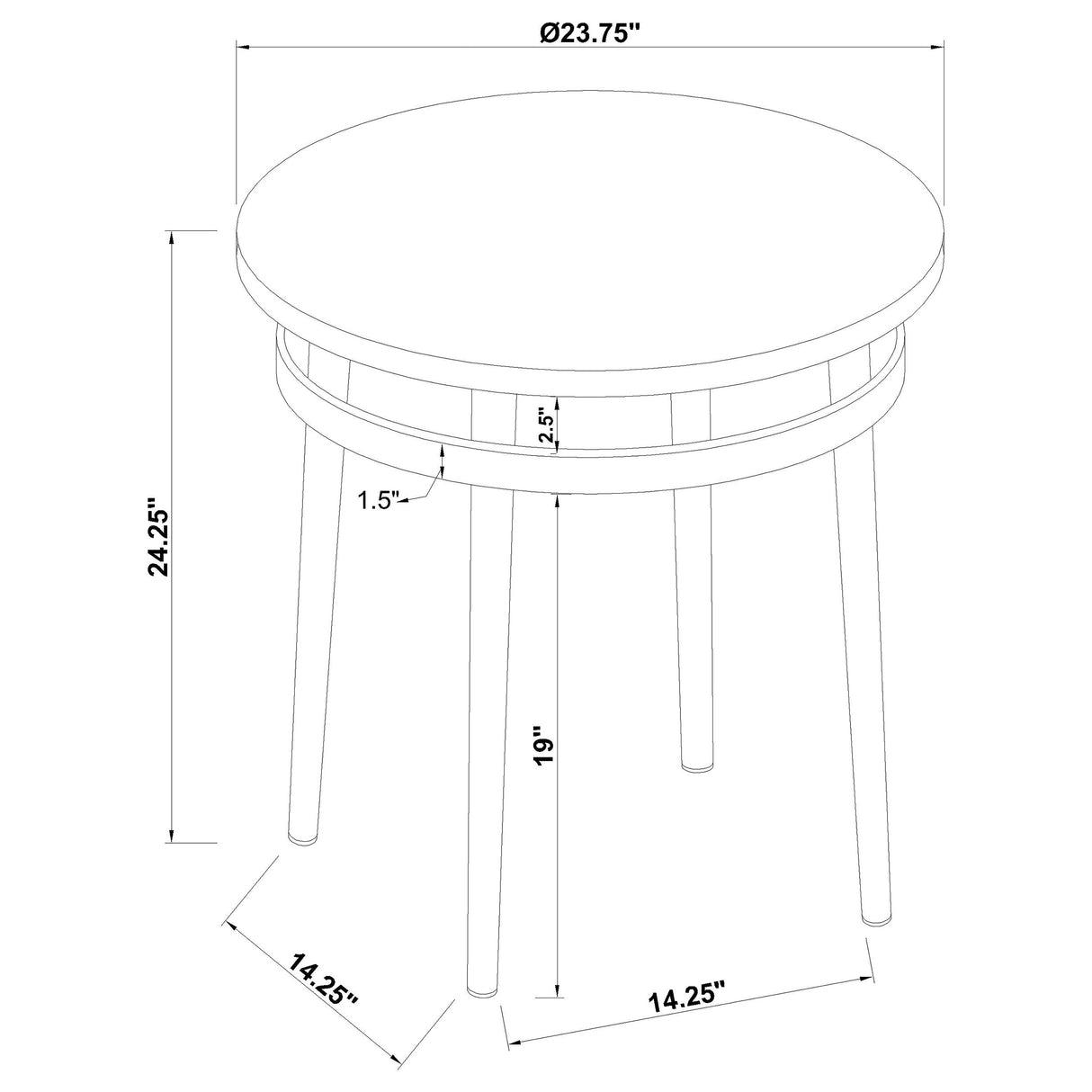 End Table - Avilla Round End Table White and Chrome