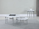 End Table - Avilla Round End Table White and Chrome