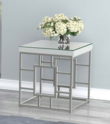 Dafina Geometric Frame Square End Table Chrome | Coaster - 723077 - Home Elegance USA - 2