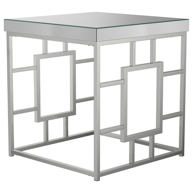 Dafina Geometric Frame Square End Table Chrome | Coaster - 723077 - Home Elegance USA - 1