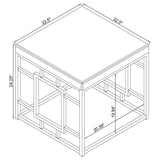 End Table - Dafina Geometric Frame Square End Table Chrome