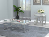 Dafina Geometric Frame Rectangular Coffee Table Chrome | Coaster - 723078 - Home Elegance USA - 6