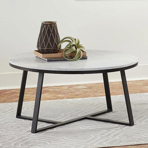 Coffee Table - Hugo Round Coffee Table White and Matte Black