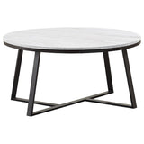 Coffee Table - Hugo Round Coffee Table White and Matte Black