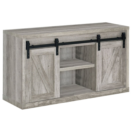 Brockton 48 - inch 3 - shelf Sliding Doors TV Console Grey Driftwood - 723261 - image - 1