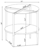 End Table - Cadee Round Glass Top End Table Clear and Chrome