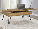 Lift Top Coffee Table - Fanning Lift Top Storage Coffee Table Golden Oak and Black