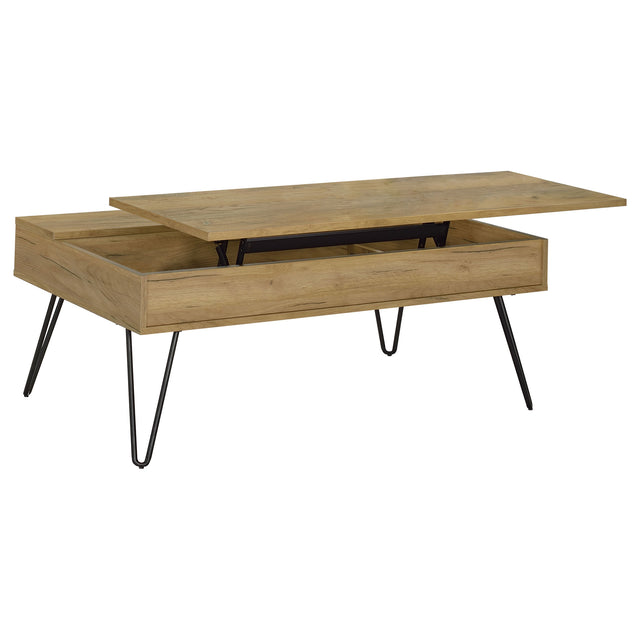 Lift Top Coffee Table - Fanning Lift Top Storage Coffee Table Golden Oak and Black