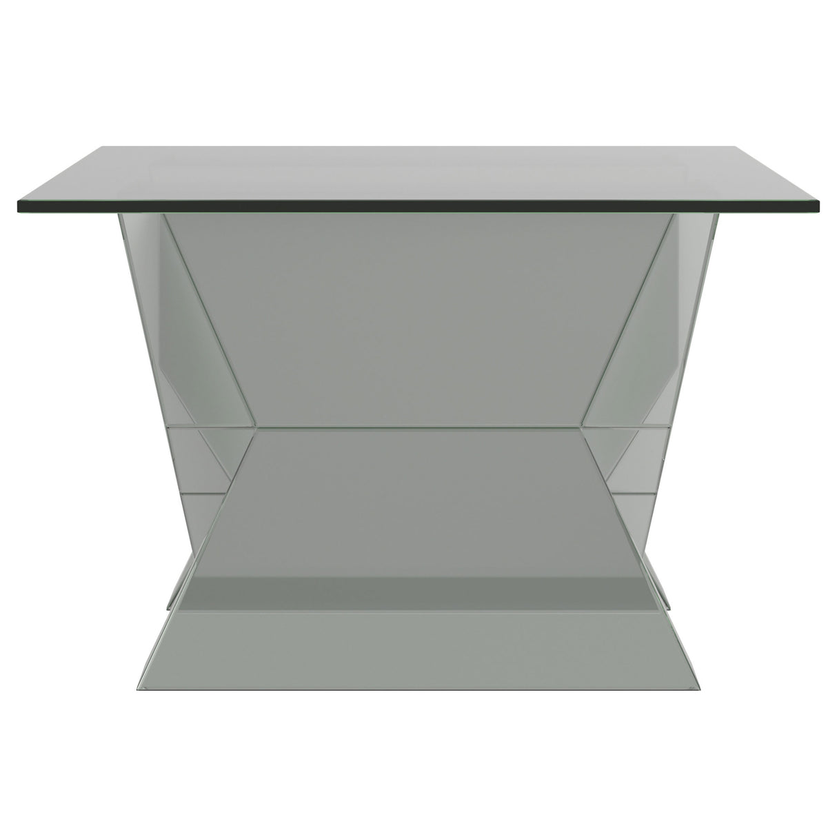 Coffee Table - Taffeta V-shaped Coffee Table with Glass Top Silver