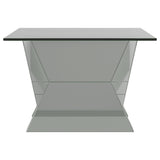 Coffee Table - Taffeta V-shaped Coffee Table with Glass Top Silver