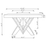 Sofa Table - Taffeta V-shaped Sofa Table with Glass Top Silver