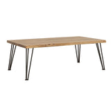 Coffee Table - Zander Coffee Table with Hairpin Leg Natural and Matte Black