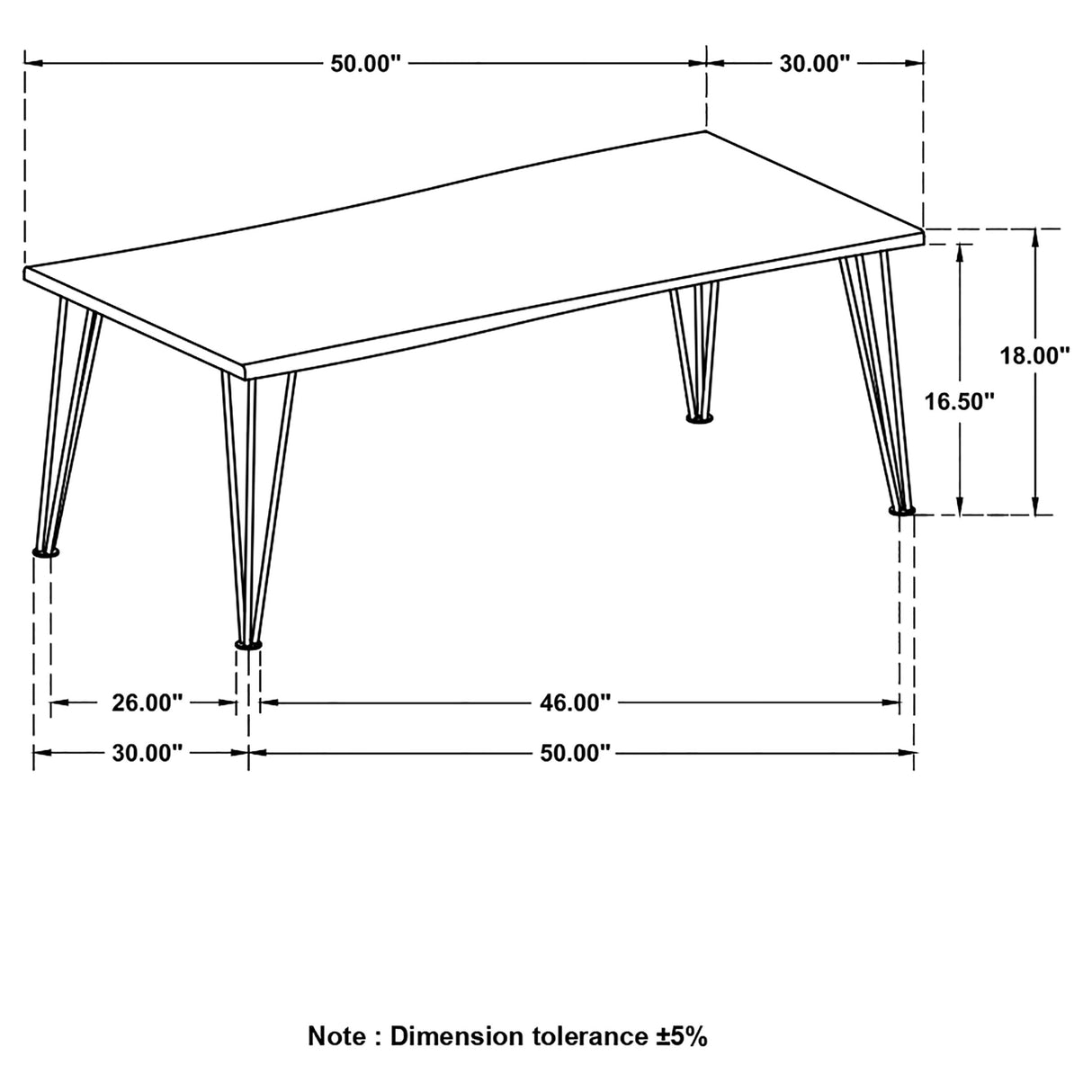 Coffee Table - Zander Coffee Table with Hairpin Leg Natural and Matte Black