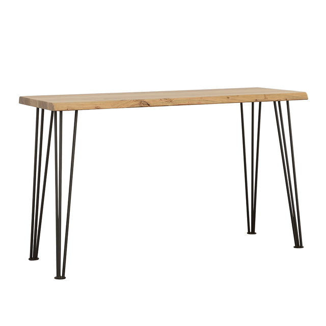 Sofa Table - Zander Sofa Table with Hairpin Leg Natural and Matte Black