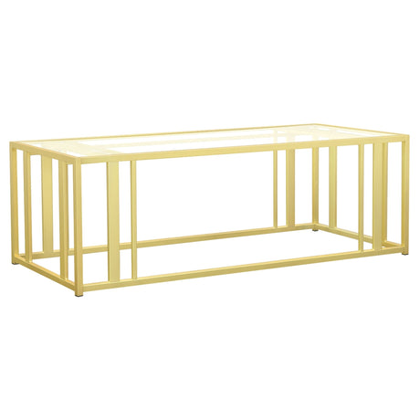 Adri Metal Frame Coffee Table Matte Brass | Coaster - 723608 - Home Elegance USA - 1