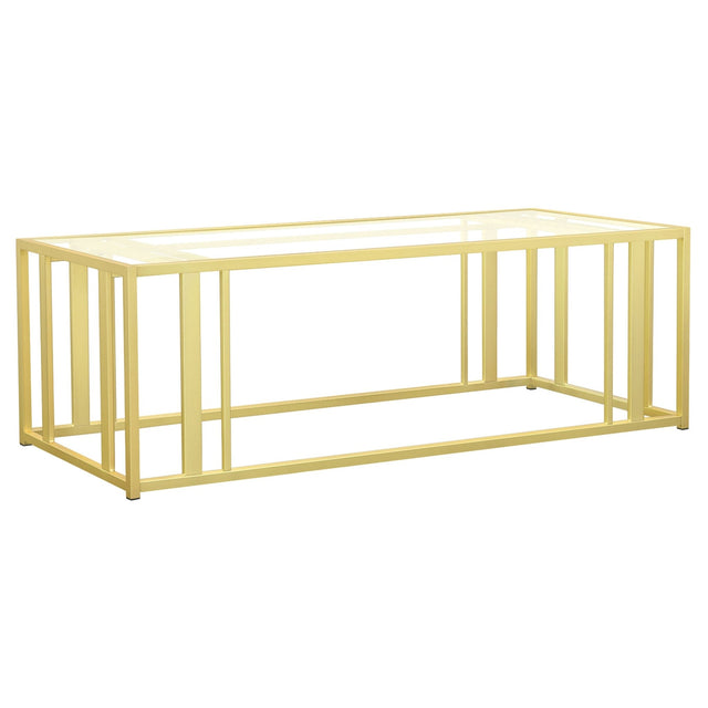 Adri Metal Frame Coffee Table Matte Brass | Coaster - 723608 - Home Elegance USA - 1