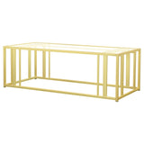 Adri Metal Frame Coffee Table Matte Brass | Coaster - 723608 - Home Elegance USA - 4