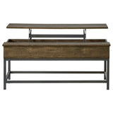 Lift Top Coffee Table - Byers Black Coffee Table with Hidden Storage Brown Oak and Sandy Black