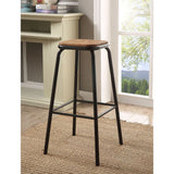 Acme - Scarus Bar Stool (Set-2) 72387 Natural & Black Finish