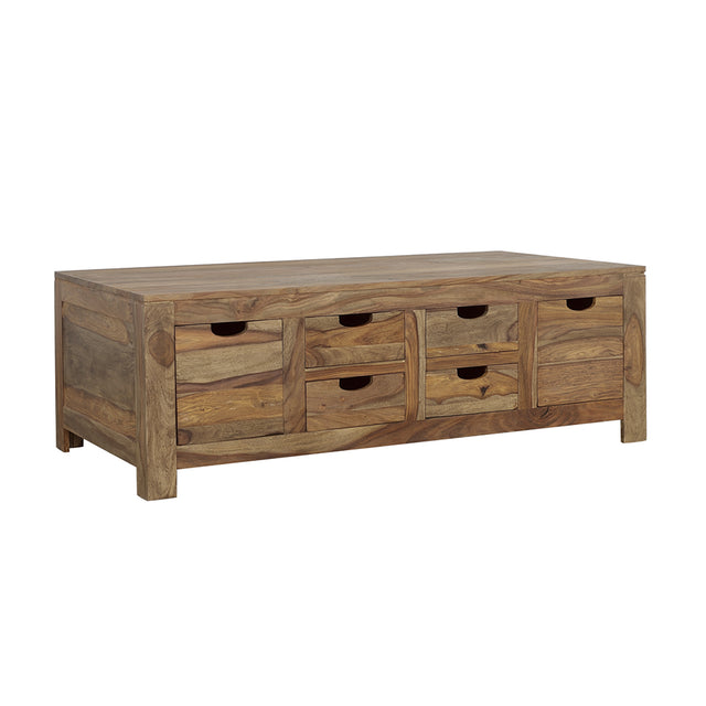 Coffee Table - Esther 6-drawer Storage Coffee Table Natural Sheesham