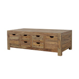 Coffee Table - Esther 6-drawer Storage Coffee Table Natural Sheesham