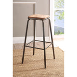 Acme - Scarus Bar Stool (Set-2) 72389 Natural & Gunmetal Finish