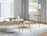 End Table - Kaelyn Round Mirror Top End Table Gold
