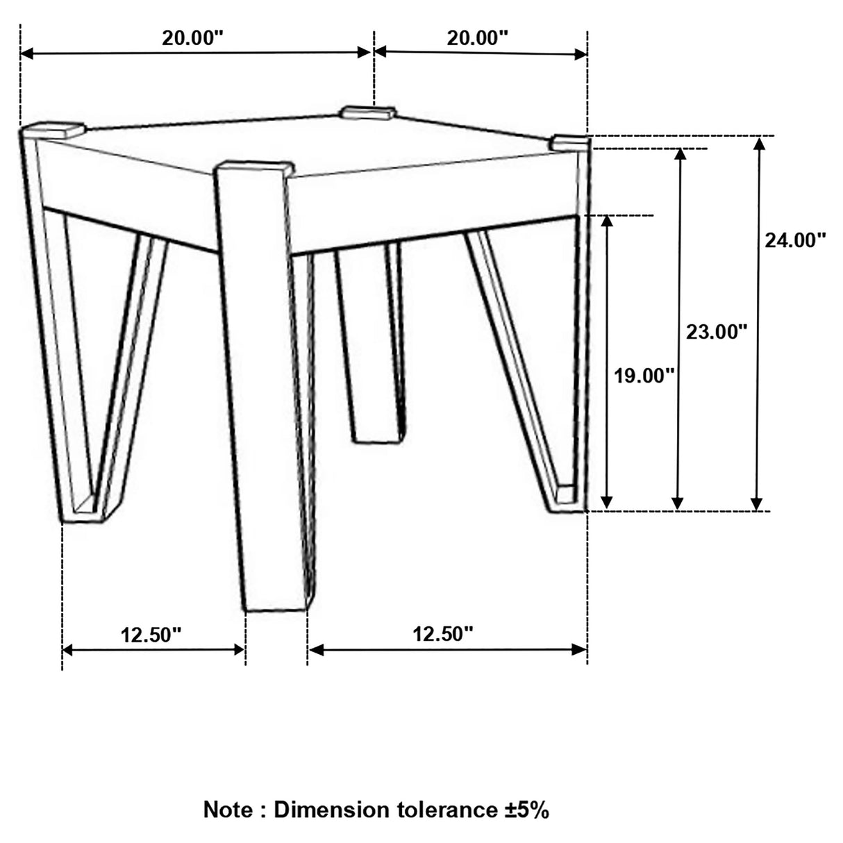 End Table - Winston Wooden Square Top End Table Natural and Matte Black