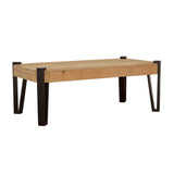 Coffee Table - Winston Wooden Rectangular Top Coffee Table Natural and Matte Black