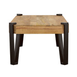 Coffee Table - Winston Wooden Rectangular Top Coffee Table Natural and Matte Black