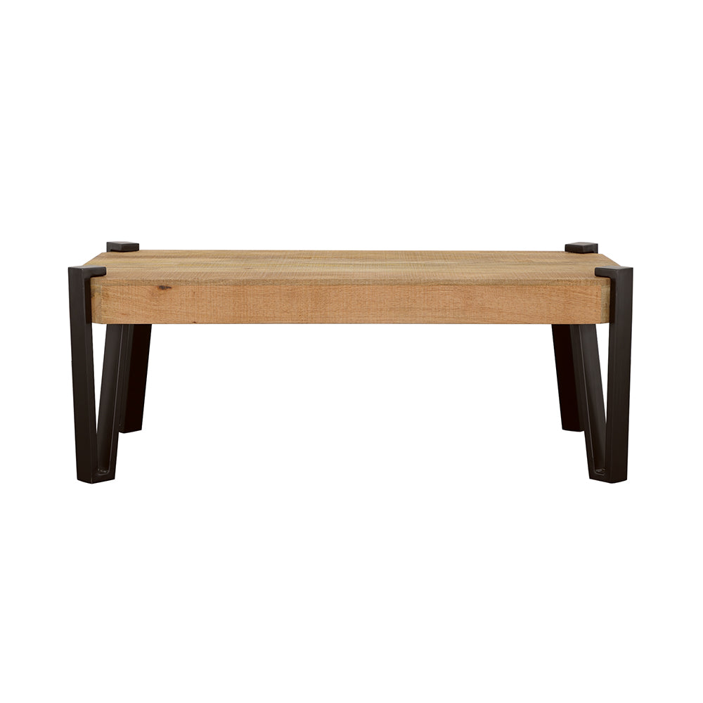 Coffee Table - Winston Wooden Rectangular Top Coffee Table Natural and Matte Black