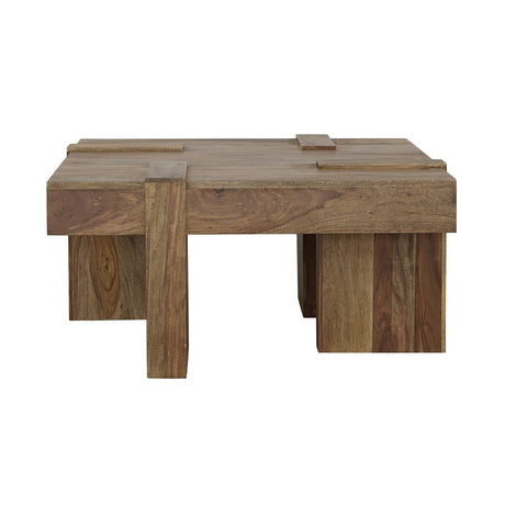 Coffee Table - Samira Wooden Square Coffee Table Natural Sheesham