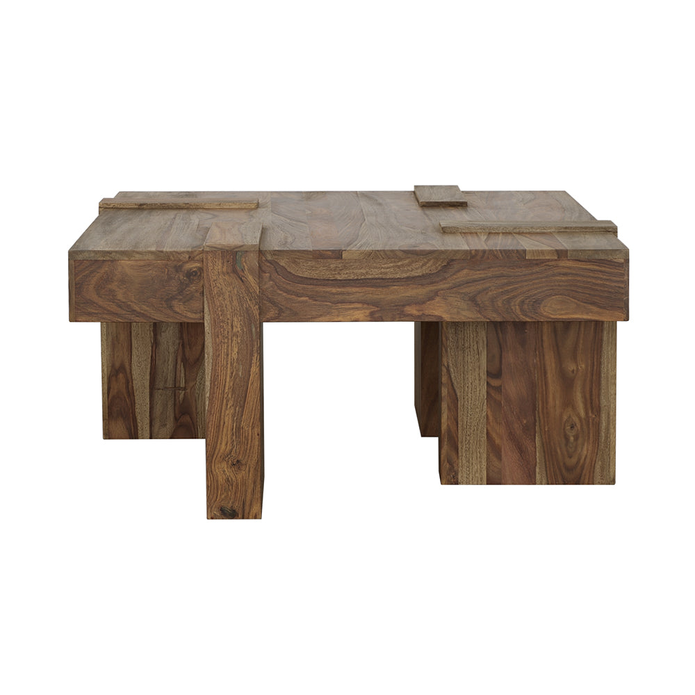 Coffee Table - Samira Wooden Square Coffee Table Natural Sheesham