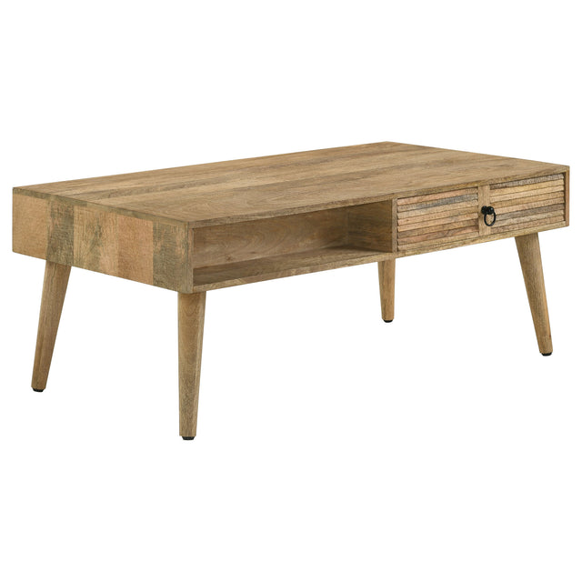 Coffee Table - Zabel Rectangular 1-drawer Coffee Table Natural