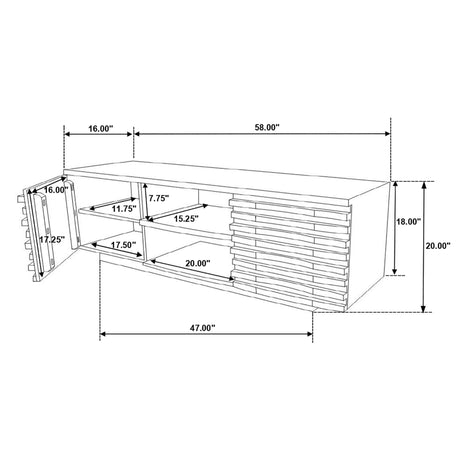 58" Tv Stand - Julia 2 - door TV Console with Adjustable Shelf Natural - 724262 - image - 10