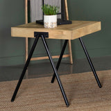 Avery Square End Table with Metal Legs Natural and Black | Coaster - 724317 - Home Elegance USA - 2