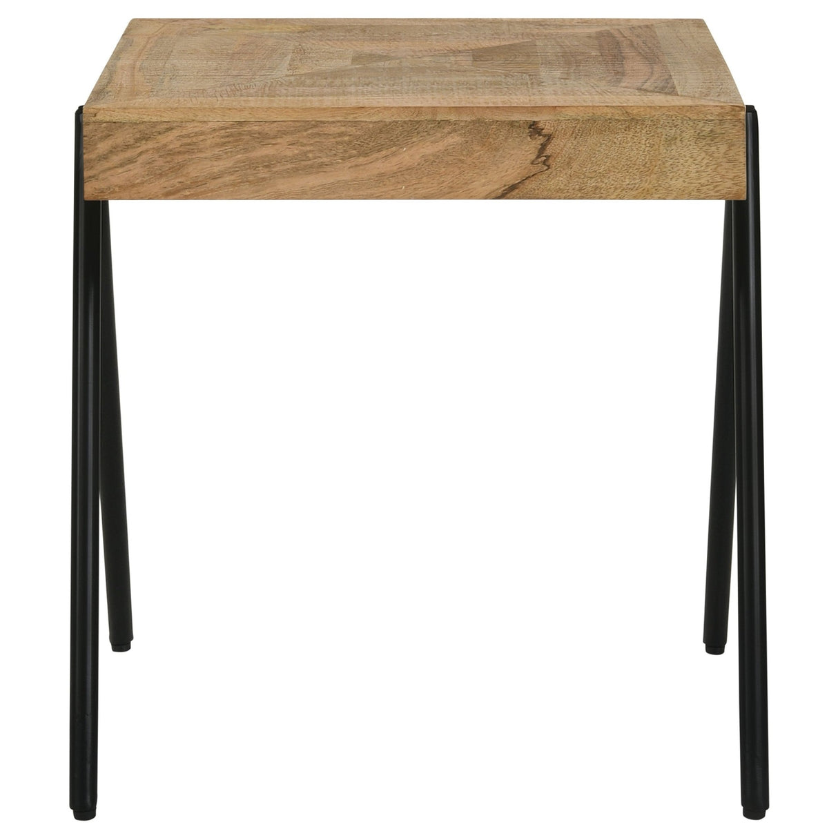 Avery Square End Table with Metal Legs Natural and Black | Coaster - 724317 - Home Elegance USA - 3