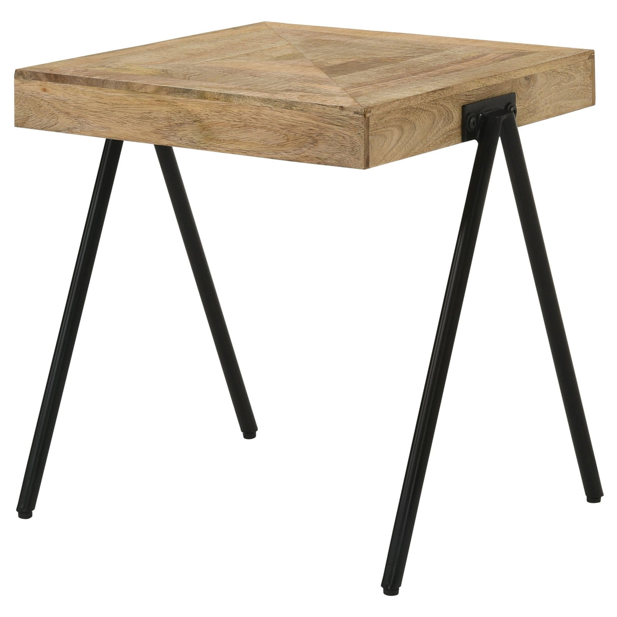 Avery Square End Table with Metal Legs Natural and Black | Coaster - 724317 - Home Elegance USA - 4