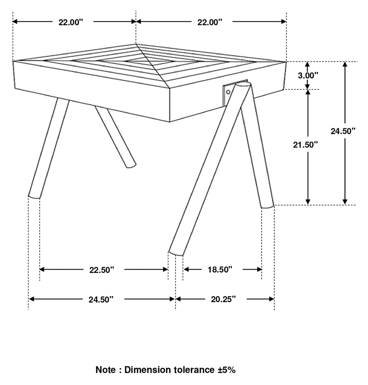 Avery Square End Table with Metal Legs Natural and Black | Coaster - 724317 - Home Elegance USA - 9