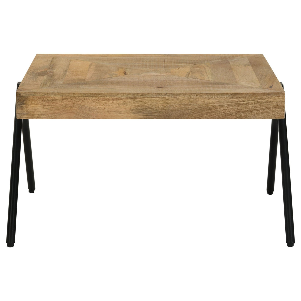 Avery Rectangular Coffee Table with Metal Legs Natural and Black | Coaster - 724318 - Home Elegance USA - 3