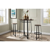 Acme - Nirav 3PC Bar Table Set 72440 Walnut & Black Finish