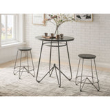 Acme - Nimai 3PC Pack Counter Height Table Set 72445 Gray Oak & Sandy Gray Finish